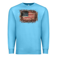 Old Leopard American Flag Frame Premium Sweatshirt | Teevron
