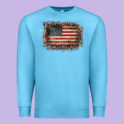 Old Leopard American Flag Frame Premium Sweatshirt Designed By Bettercallsaul