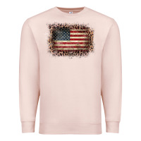 Pale Pink Old Leopard American Flag Frame Premium Sweatshirt - Bettercallsaul