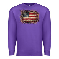 Purple Old Leopard American Flag Frame Premium Sweatshirt - Bettercallsaul
