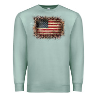 Seafoam Old Leopard American Flag Frame Premium Sweatshirt - Bettercallsaul