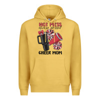 Antique Gold hot mess always stressed cheer mom Premium Hoodie - MaliasSmallBusiness