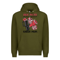 Army Green hot mess always stressed cheer mom Premium Hoodie - MaliasSmallBusiness