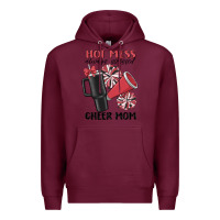 Burgundy hot mess always stressed cheer mom Premium Hoodie - MaliasSmallBusiness