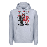 Heather Grey hot mess always stressed cheer mom Premium Hoodie - MaliasSmallBusiness
