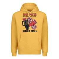 Mustard hot mess always stressed cheer mom Premium Hoodie - MaliasSmallBusiness