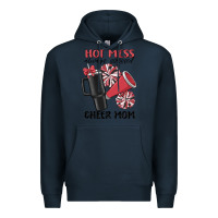 Navy hot mess always stressed cheer mom Premium Hoodie - MaliasSmallBusiness