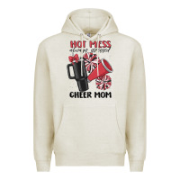 Oatmeal Heather hot mess always stressed cheer mom Premium Hoodie - MaliasSmallBusiness