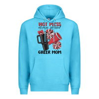 Ocean Blue hot mess always stressed cheer mom Premium Hoodie - MaliasSmallBusiness