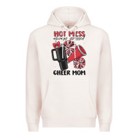 Pale Pink hot mess always stressed cheer mom Premium Hoodie - MaliasSmallBusiness