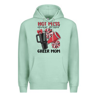 Seafoam hot mess always stressed cheer mom Premium Hoodie - MaliasSmallBusiness