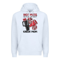 White hot mess always stressed cheer mom Premium Hoodie - MaliasSmallBusiness