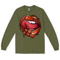 Army Green sports lips basketball Long Sleeve Tee - texasbilliewilder