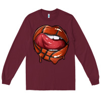 Burgundy sports lips basketball Long Sleeve Tee - texasbilliewilder