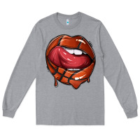 Heather Grey sports lips basketball Long Sleeve Tee - texasbilliewilder
