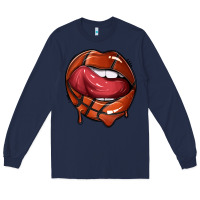 Navy sports lips basketball Long Sleeve Tee - texasbilliewilder