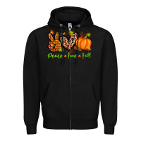 Black peace love fall Zipper Hoodie - Zillion Design Studio