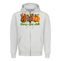 Dove Grey peace love fall Zipper Hoodie - Zillion Design Studio