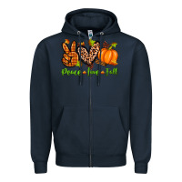 Navy peace love fall Zipper Hoodie - Zillion Design Studio