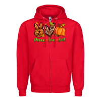 Red peace love fall Zipper Hoodie - Zillion Design Studio