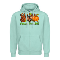 Seafoam peace love fall Zipper Hoodie - Zillion Design Studio