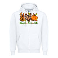 White peace love fall Zipper Hoodie - Zillion Design Studio