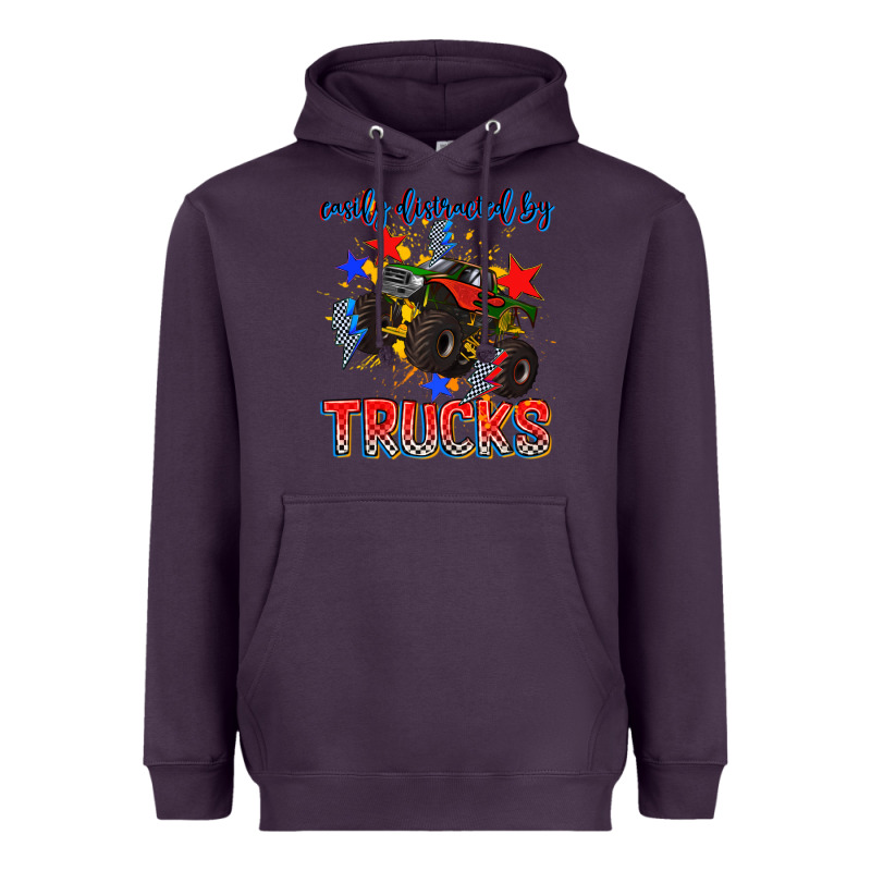 Easily Distracted By Trucks Heavyweight Hoodie by AdoDesignShop | Teevron