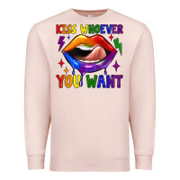 Pale Pink kiss whoever you want Premium Sweatshirt - JahusDesignShop