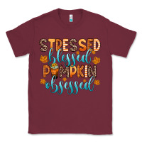 Burgundy stressed blessed pumpkin obsessed Classic Tee - Zillion Design Studio