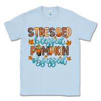 Dusty Blue stressed blessed pumpkin obsessed Classic Tee - Zillion Design Studio