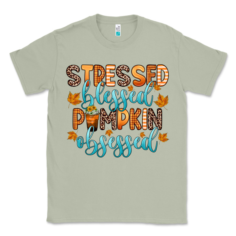 Stressed Blessed Pumpkin Obsessed Classic Tee by Zillion Design Studio | Teevron