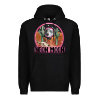Black neon moon Premium Hoodie - MaliasSmallBusiness