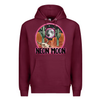 Burgundy neon moon Premium Hoodie - MaliasSmallBusiness