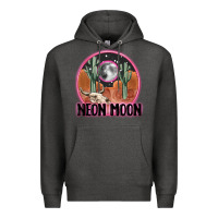 Charcoal Heather neon moon Premium Hoodie - MaliasSmallBusiness
