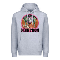 Heather Grey neon moon Premium Hoodie - MaliasSmallBusiness