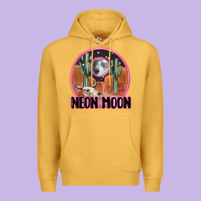 Neon Moon Premium Hoodie Designed By Maliassmallbusiness