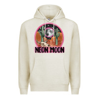 Oatmeal Heather neon moon Premium Hoodie - MaliasSmallBusiness