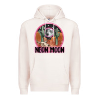 Pale Pink neon moon Premium Hoodie - MaliasSmallBusiness