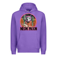 Purple neon moon Premium Hoodie - MaliasSmallBusiness