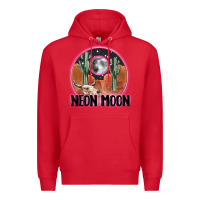 Red neon moon Premium Hoodie - MaliasSmallBusiness