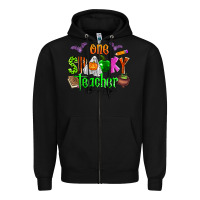 Black one spooky teacher Zipper Hoodie - Zillion Design Studio
