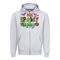 Heather Grey one spooky teacher Zipper Hoodie - Zillion Design Studio