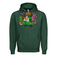 Sports Green one spooky teacher Zipper Hoodie - Zillion Design Studio