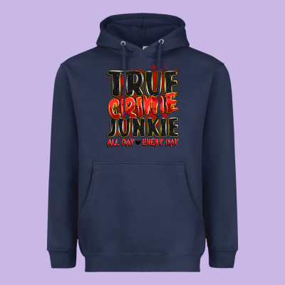 True Crime Junkie All Day Every Day Heavyweight Hoodie Designed By Jahusdesignshop