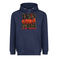 Navy true crime junkie all day every day Heavyweight Hoodie - JahusDesignShop