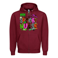Burgundy one spooky nurse Zipper Hoodie - Zillion Design Studio
