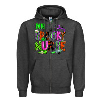 Charcoal Heather one spooky nurse Zipper Hoodie - Zillion Design Studio