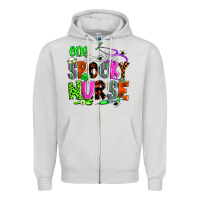 Dove Grey one spooky nurse Zipper Hoodie - Zillion Design Studio