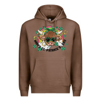 Chestnut st. patrick's day highland cow Premium Hoodie - MaliasSmallBusiness