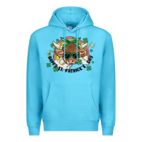 Ocean Blue st. patrick's day highland cow Premium Hoodie - MaliasSmallBusiness